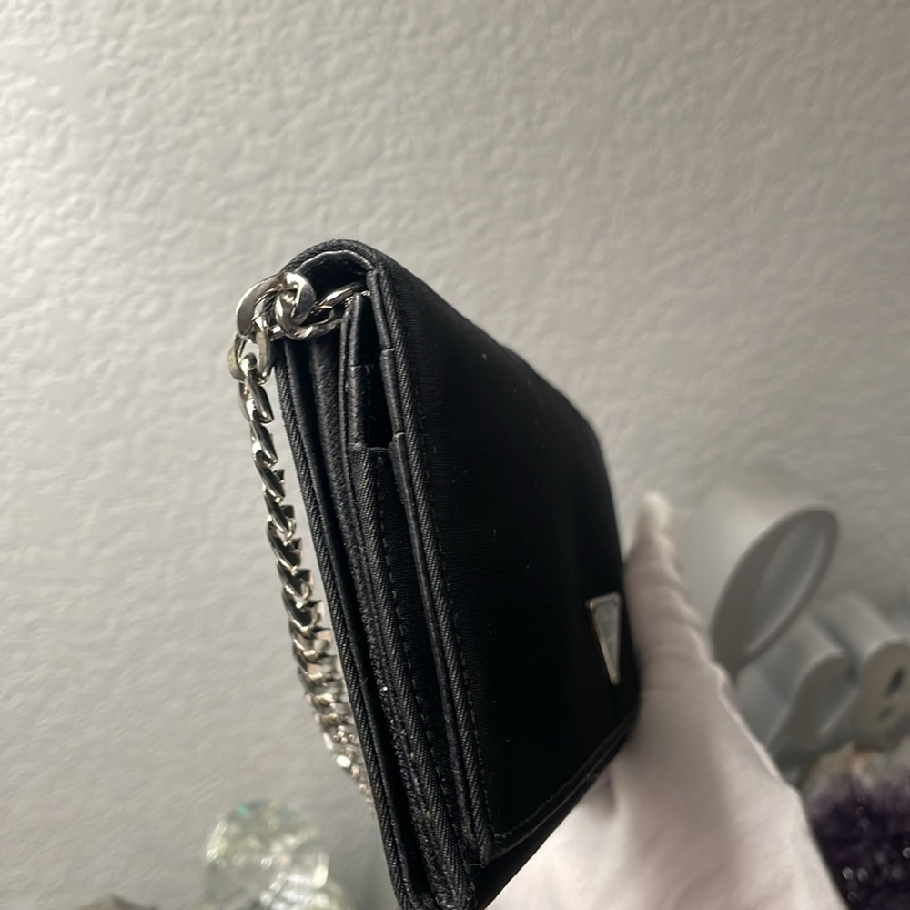 🖤🔥 EUC  PRADA MILANO TESSUTO NYLON BIFOLD WALLET, vintage with chain - Picture 5 of 13